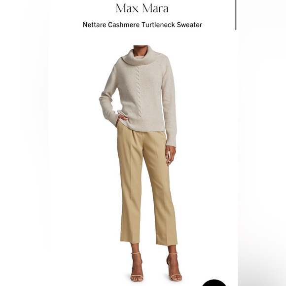 MAX MARA NETTARE LUXE CASHMERE PULLOVER SWEATER NEUTRAL COWL NECK WOMEN SZ SMALL - Picture 6 of 16